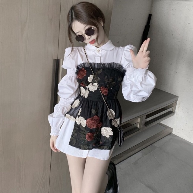 [ ORDER ] Set đầm trắng + đầm hoa ulzzang
