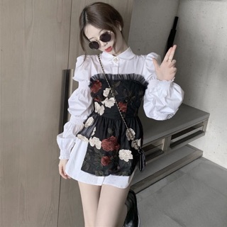 Set đầm trắng + đầm hoa ulzzang