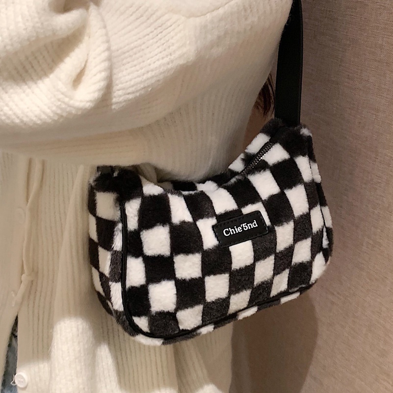 Túi đeo một bên vai bằng nhung lông thời trang thu đông