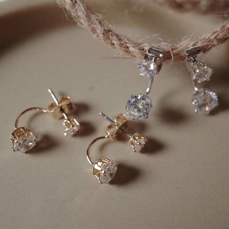 Khuyên tai ETRENDY đính đá zircon trước và sau thời trang Hàn Quốc năm 2021 cho nữ