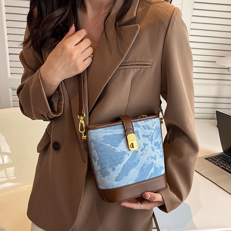 Túi Đeo Chéo Màu Sắc Tương Phản Thời Trang Cho Nữ