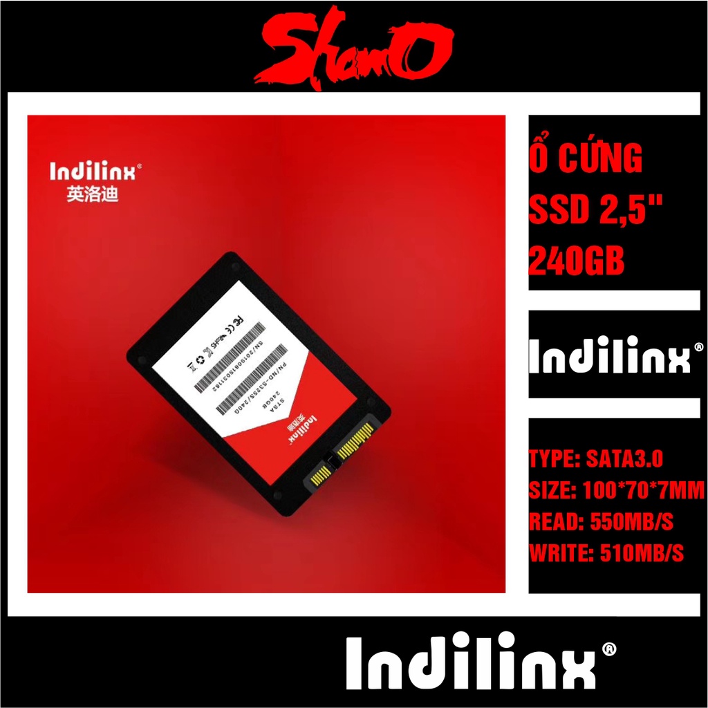 Ổ cứng SSD 2.5” Indilinx 240GB – CHÍNH HÃNG – Bảo hành 3 năm –Tặng cáp dữ liệu Sata 3.0