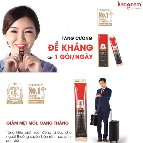 Tinh Chất Hồng Sâm Không Đường KGC Cheong Kwan Jang Extract Everytime Original 30 gói