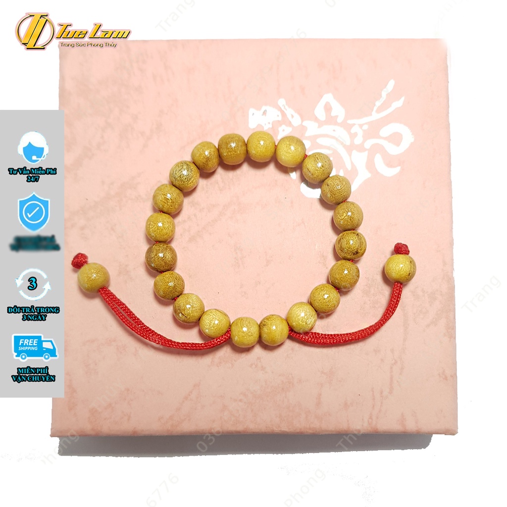 Vòng Tay Cho Bé Gỗ Dâu Tằm Trơn 6 Li Bình An May Mắn - DIY Tuệ Lâm