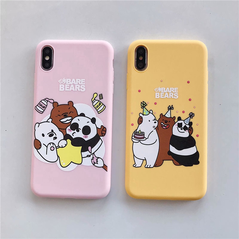 Ốp điện thoại hình hoạt hình We Bare Bears dễ thương dành cho iPhone 6 6S 7 8 Plus X XS Max XR