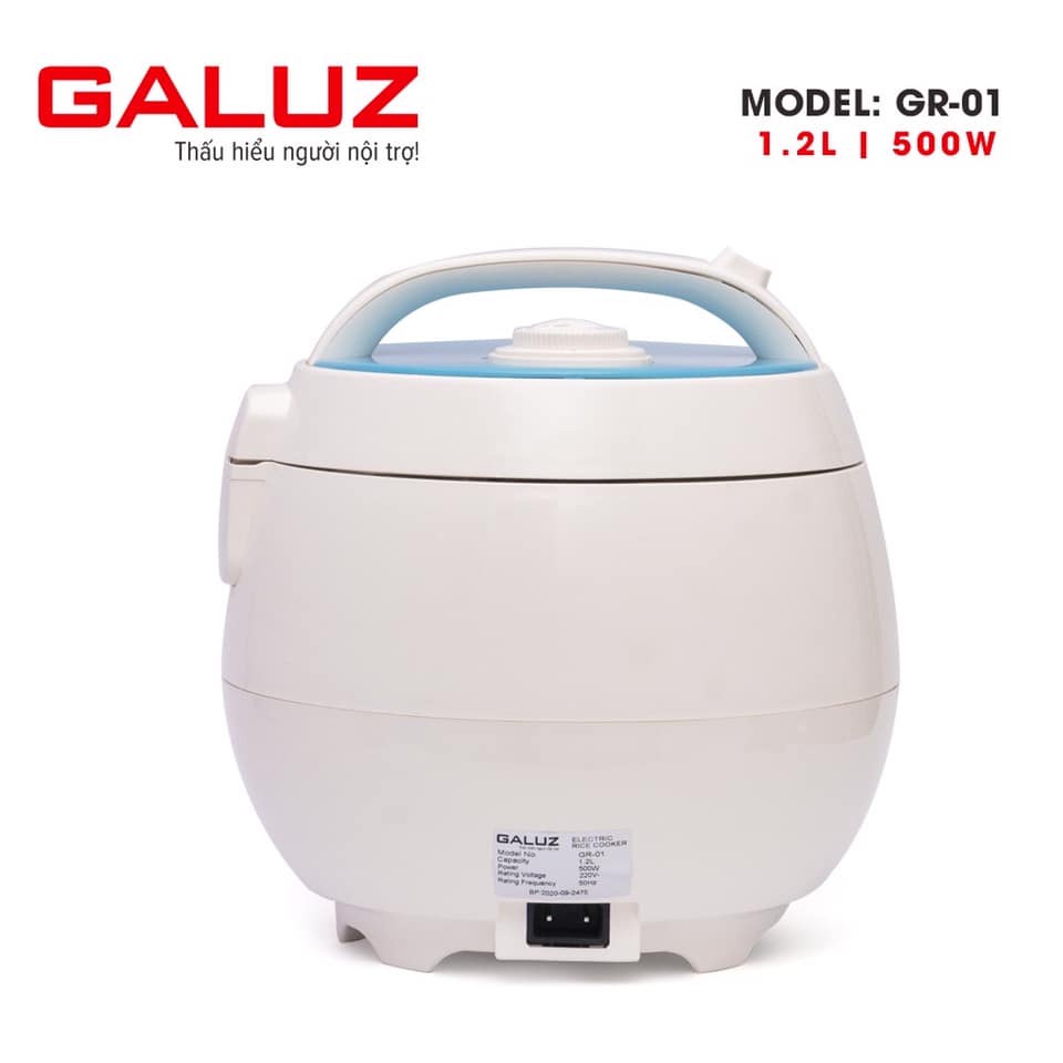 Nồi cơm điện mini chống dính Galuz GR-01 Dung tích 1.2L, Tận dụng tối đa hơi nước Dùng cho 1-4 người, Bảo hành 12 tháng