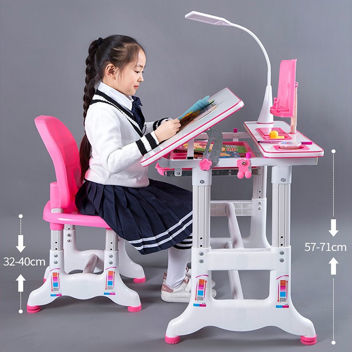 Bàn ghế học sinh thông minh chống gù lưng cận thị tặng đèn led không dây | BigBuy360 - bigbuy360.vn