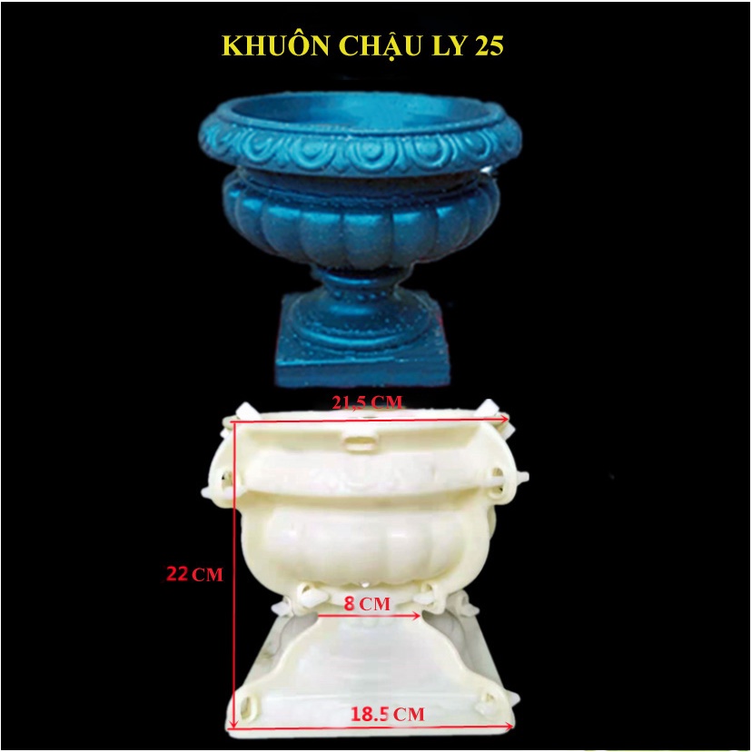 khuôn đúc chậu ly 25 chất liệu nhựa ABS có lòng trong