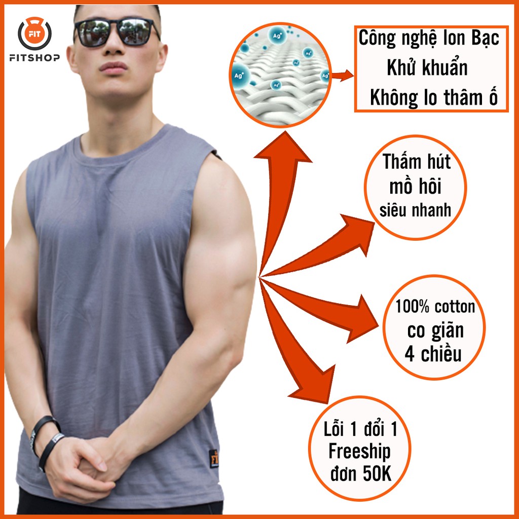 Áo thun ba lỗ nam tanktop màu xám Made in Việt Nam hàng may đẹp từng đường kim mũi chỉ