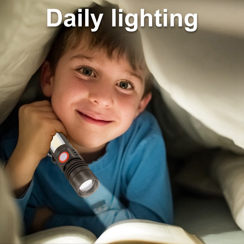 Đèn pin LED T6/ COB pin 18650 có nam châm sử dụng tiện lợi