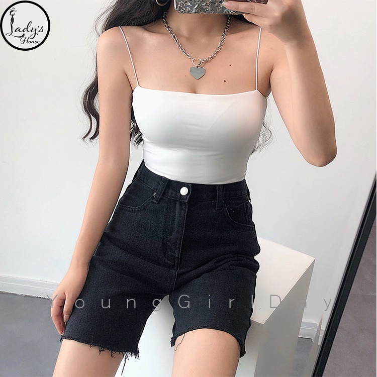 Áo 2 Dây Cotton Croptop Dáng Ôm Sợi Bún Không Đệm Kiểu Co Giãn Tốt Nữ Thoáng "ÁO 2 DÂY" | BigBuy360 - bigbuy360.vn