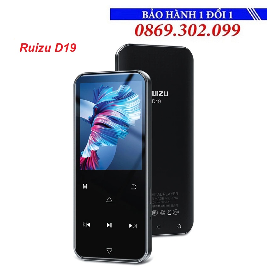 [Mã 155ELSALE giảm 7% đơn 300K] Máy Nghe Nhạc MP3 - Ruizu D19, Bộ Nhớ Trong 16GB, Màn Hình Cảm Ứng Bluetooth