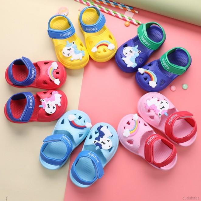 Sandal Đế Mềm Thoáng Khí Họa Tiết Cầu Vồng Dễ Thương Thời Trang Mùa Hè Cho Bé Từ 1-6 Tuổi