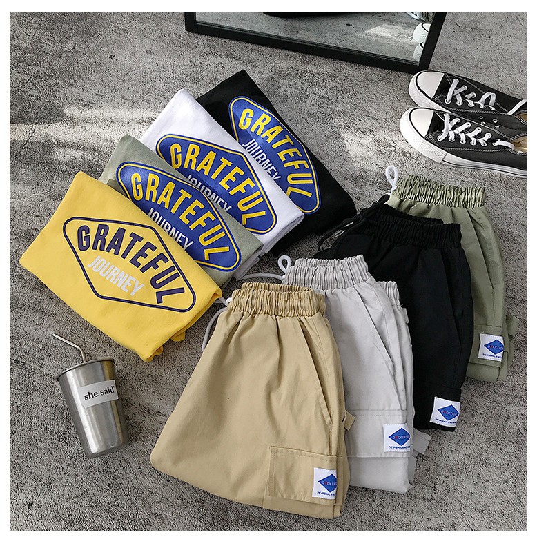 ⚡𝐅𝐫𝐞𝐞𝐒𝐡𝐢𝐩⚡ Bộ Thể Thao Nam Nữ Mùa Hè - Áo Thun Tay Lỡ Unisex Form Rộng Oversize - Áo Phông Đôi -Quần Đùi Short Kaki