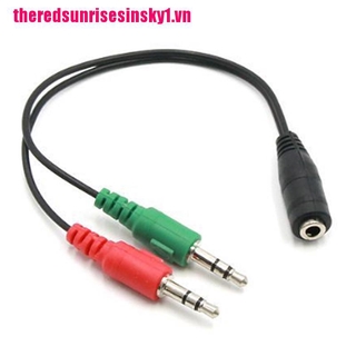 (3C) Giắc Chuyển Đổi Từ Cổng 3.5mm Female Sang 2 Male Jack 3.5 Mic