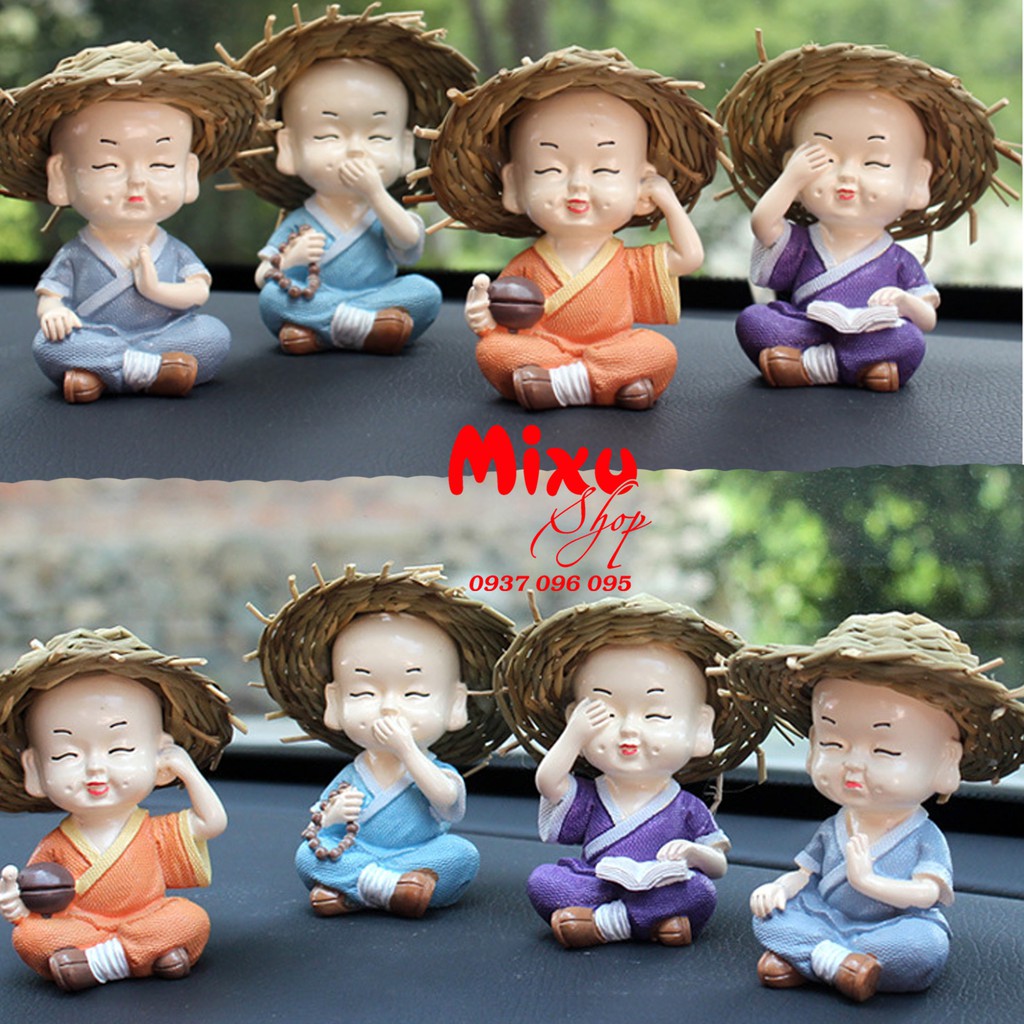 Bộ Tứ Không đội nón rơm 7cm - hàng đẹp