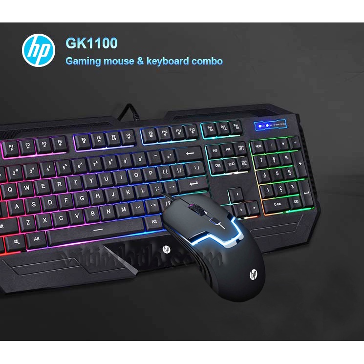 Combo Phím + Chuột HP GK1100 USB ĐÈN LED - HÀNG Chính Hãng