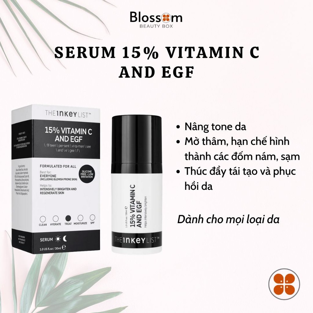 [Sephora US] Serum trắng sáng da 15% Vitamin C and EGF THE INKEY LIST