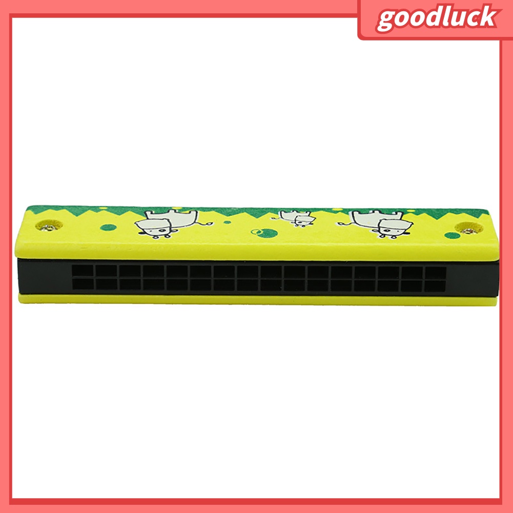 Kèn Harmonica 16 lỗ bằng gỗ họa tiết trái cây giáo dục sớm cho bé