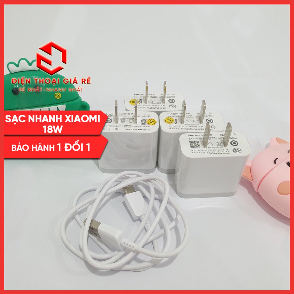 Củ sạc Nhanh Xiaomi 18W - [Giá rẻ Sài Gòn, BH 1 ĐỔI 1 TRONG 3 THÁNG]