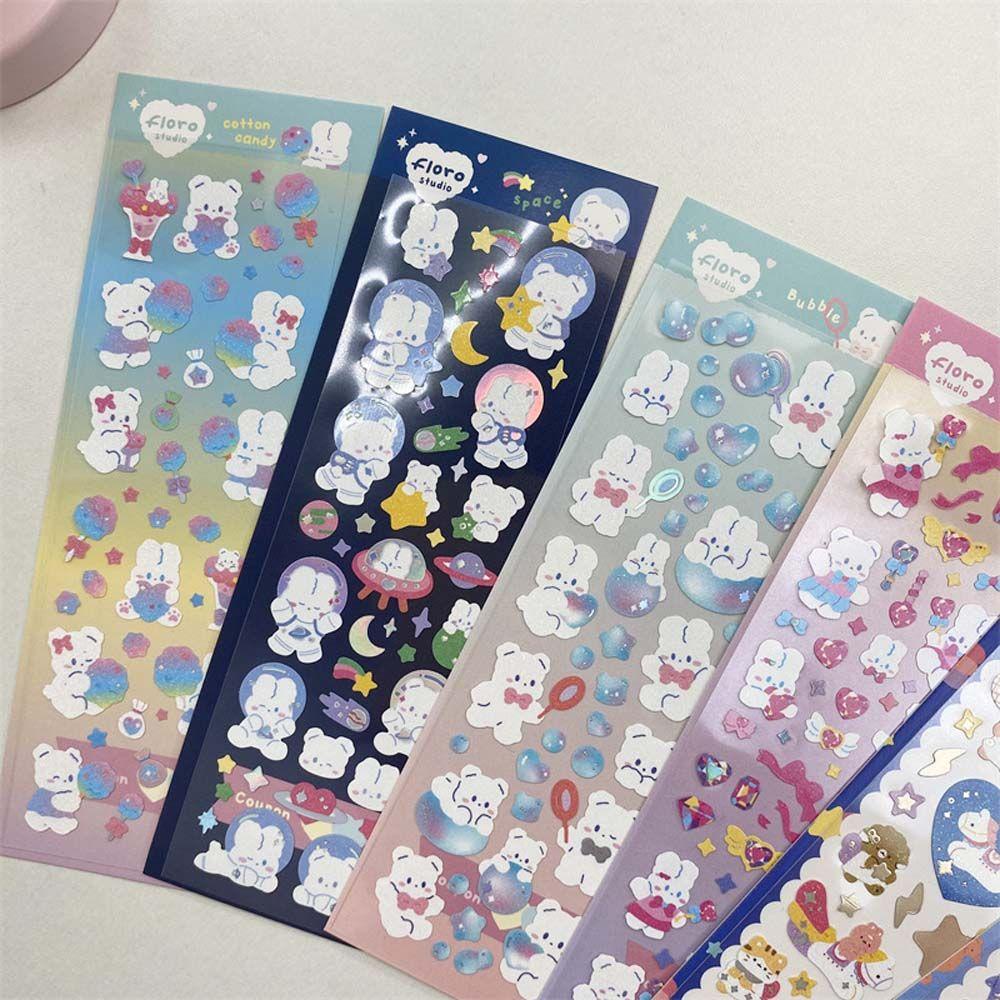 1 Tấm Sticker Dán Trang Trí Sổ Tay / Nhật Ký Hình Ngôi Làng / Động Vật Hoạt Hình Nghệ Thuật DIY