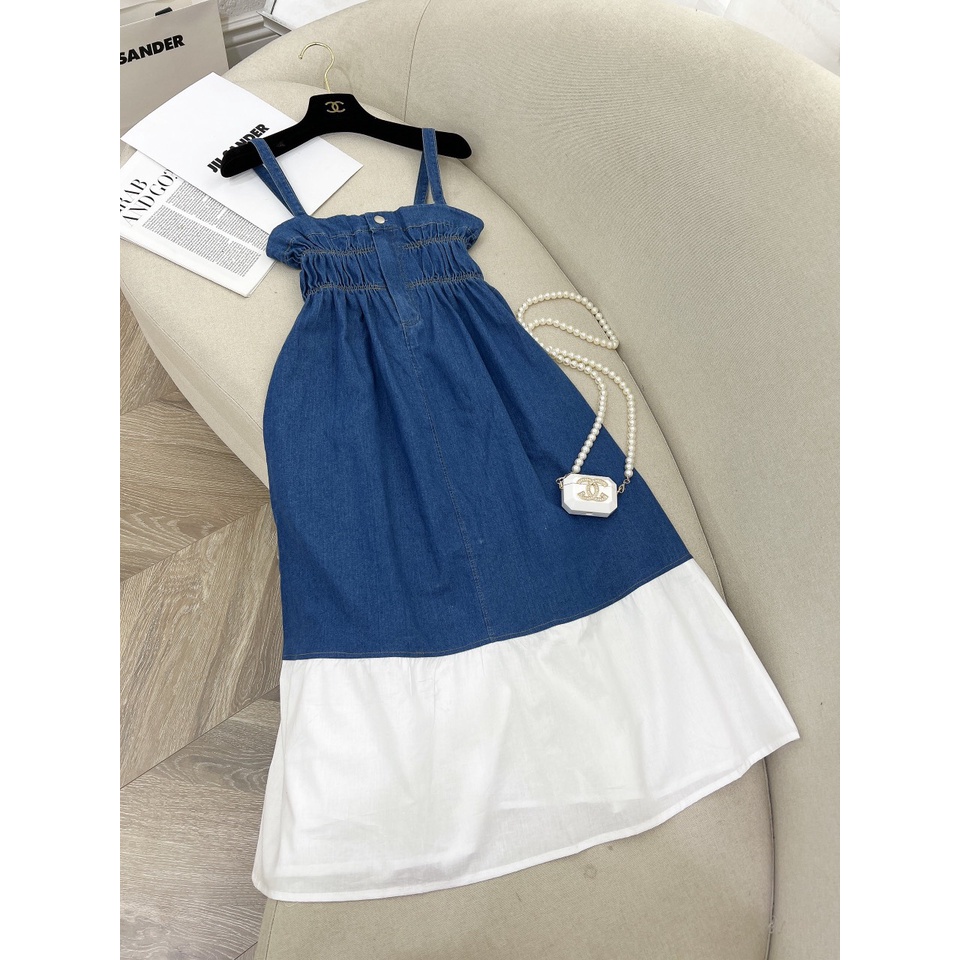 Váy bò, váy hai dây bò chun ngực dáng xuông cá tính