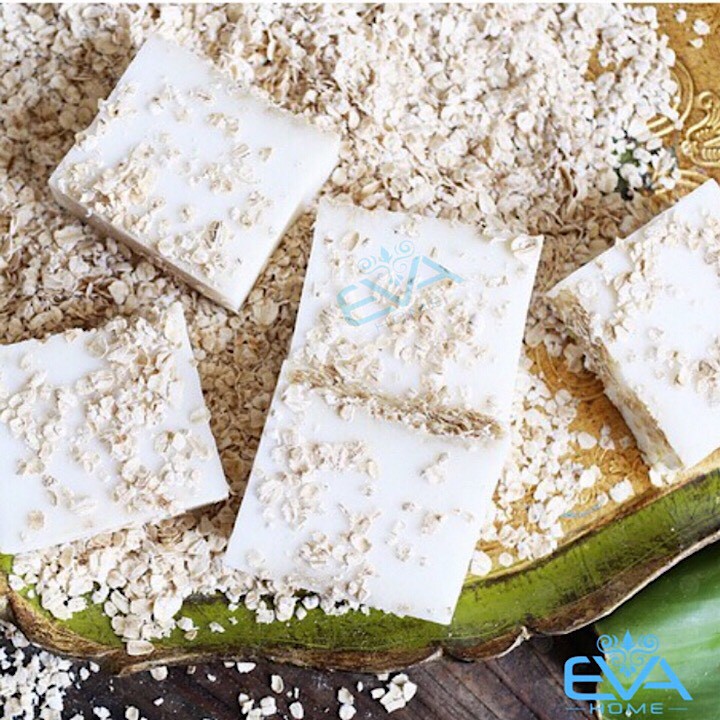 Xà Phòng Saboo Lúa Mạch - Oat Meal Soap Handmade Thailand ( Tặng 1 túi lưới tạo bọt xà phòng)