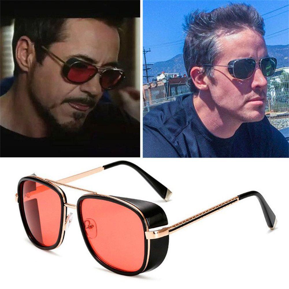 Kính Mát Gọng Vuông Kim Loại Chống Tia UV400 Iron Man 3