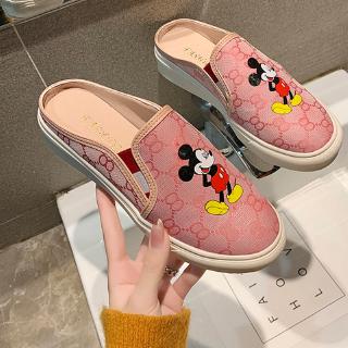Giày vải canvas in hình chuột mickey xinh xắn cho nữ