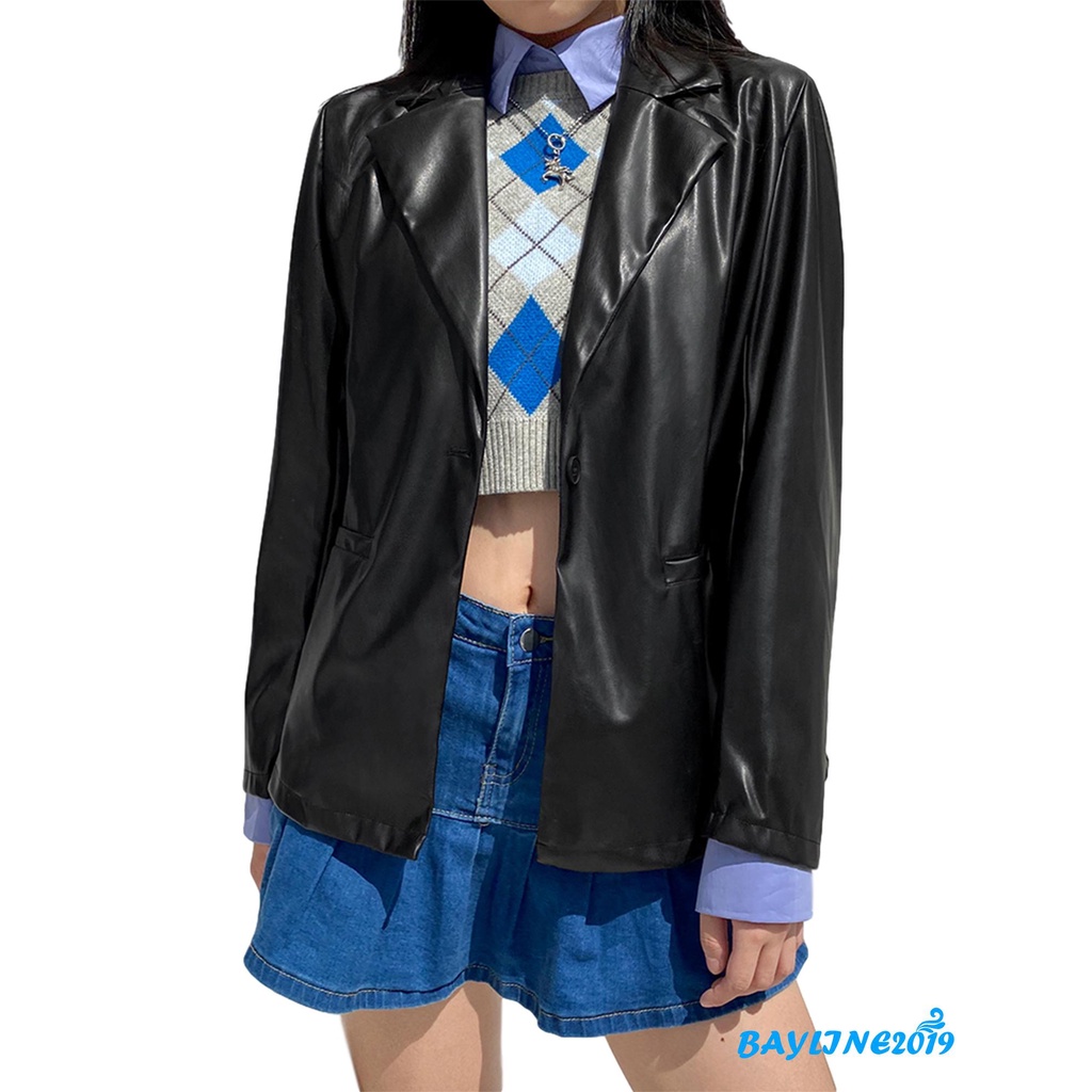 Áo Khoác Da Pu Thời Trang Cá Tính Dành Cho Nữ