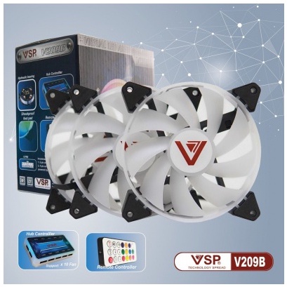 BỘ KIT 3 FAN CASE LED RGB, HUB VSP V400C - V309C - V308C - V209B - V208B - V304C - V207 - V206