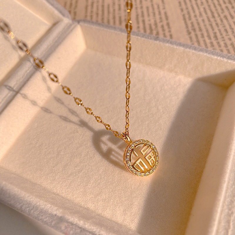 Vòng cổ YeYi thép titan đính kim cương thời trang sang trọng cho nữ