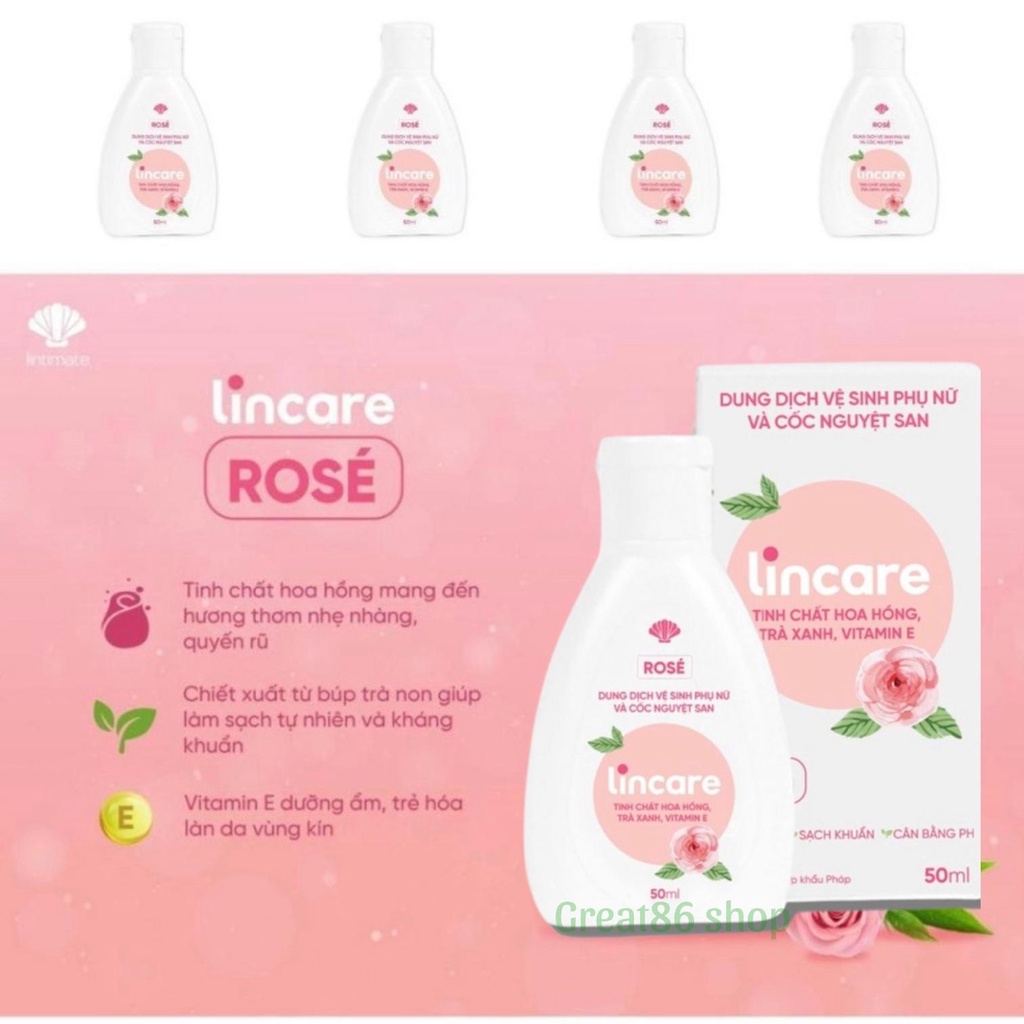 Dung dich vệ sinh phụ nữ great86 dung dịch vệ sinh cốc nguyệt san Lincare 50ml chiết xuất từ thiên nhiên