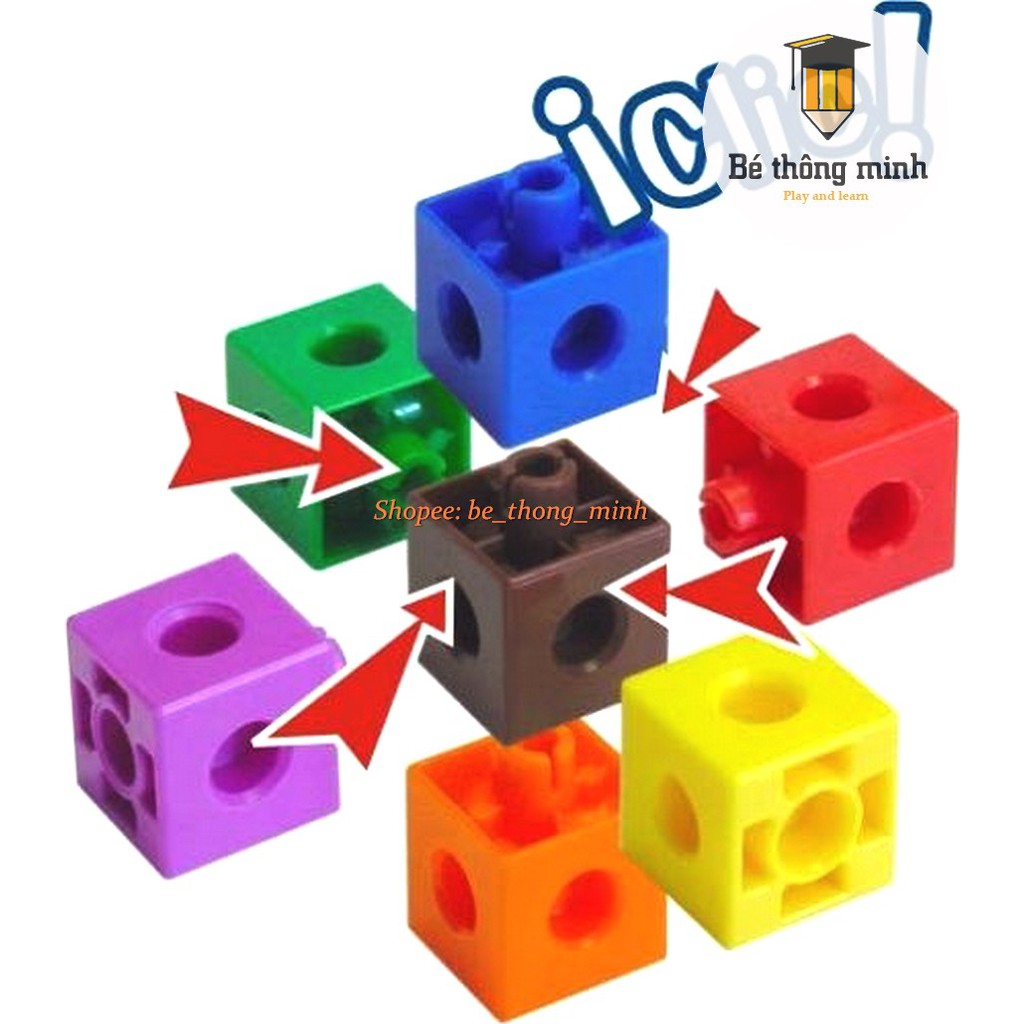 CUBE BLOCK - Khối lập phương cho bé học toán và xếp hình sáng tạo Math Link Cubes