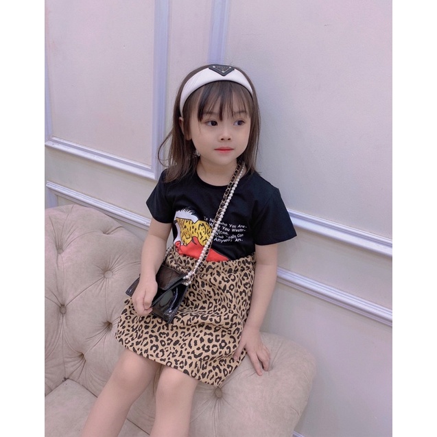 Bộ vịt DT chân váy beo cực xinh cho bé gái - BVDT