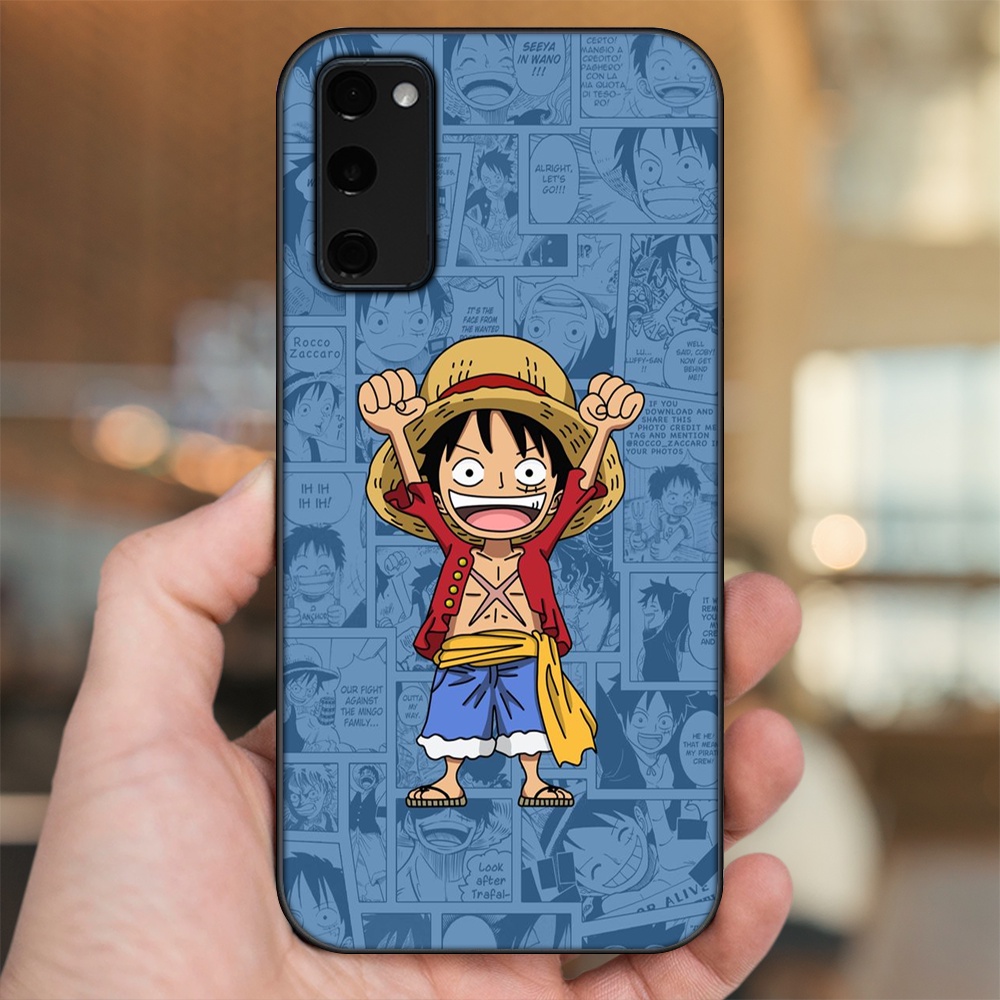 Ốp lưng Samsung S20 FE viền đen in hình Luffy One Piece
