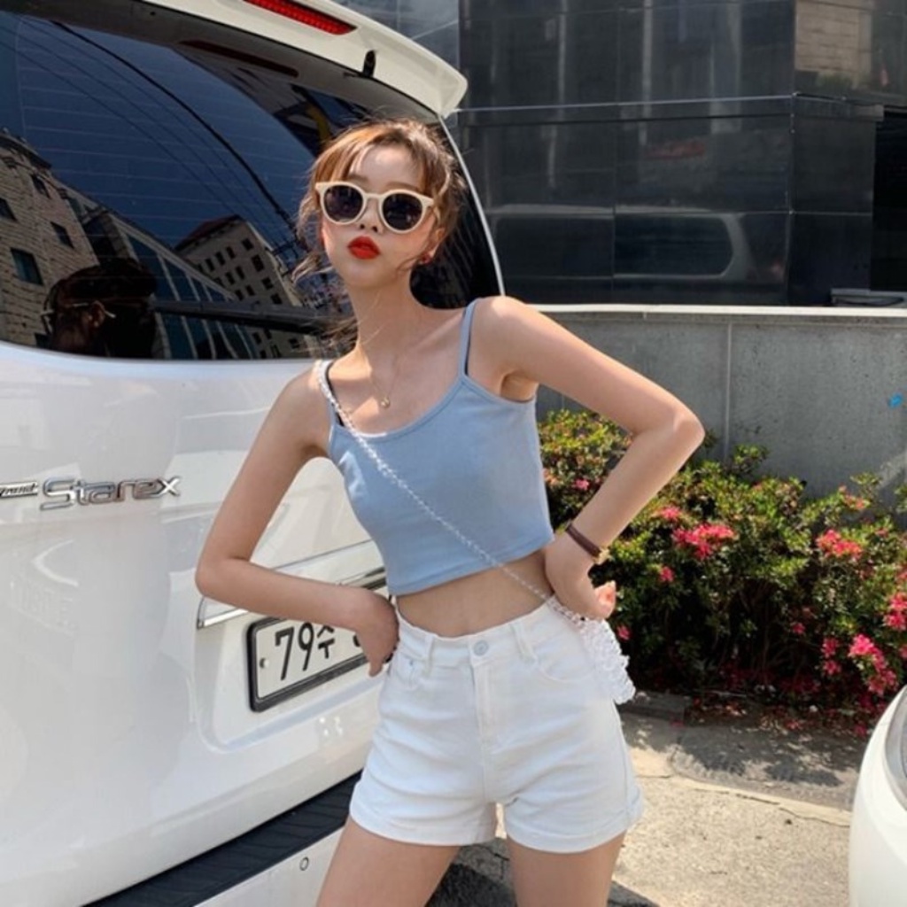 Áo 2 dây nữ kiểu trơn bản to , áo croptop nữ hai dây