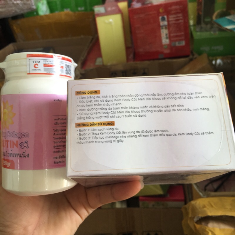 Cốt Trắng Men Bia Nicos Và Kích Trắng Abutin 3c3 250g