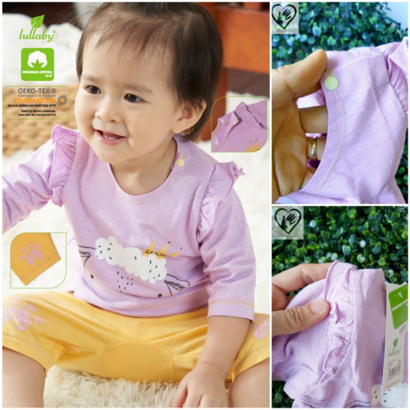 Bộ bé gái tay lỡ đáp đũng Lullaby, 100% cotton cao cấp mềm mát