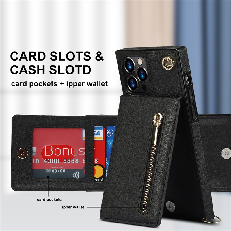 Ốp điện thoại có ví thẻ và dây đeo thích hợp cho APPLE IPHONE 11 11/ 12/ 13 PROMAX X XR XS MAX 7/ 8 PLUS SE 2 11 11 PRO