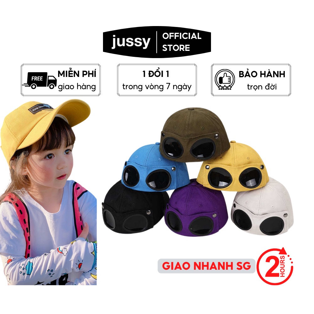 Mũ Lưỡi Trai Phi Công Cho Bé Từ 2-10 Tuổi Jussy Fashion Kiểu Mũ Phi Công Có Kính Hot Trend Form Mềm Vải Cotton