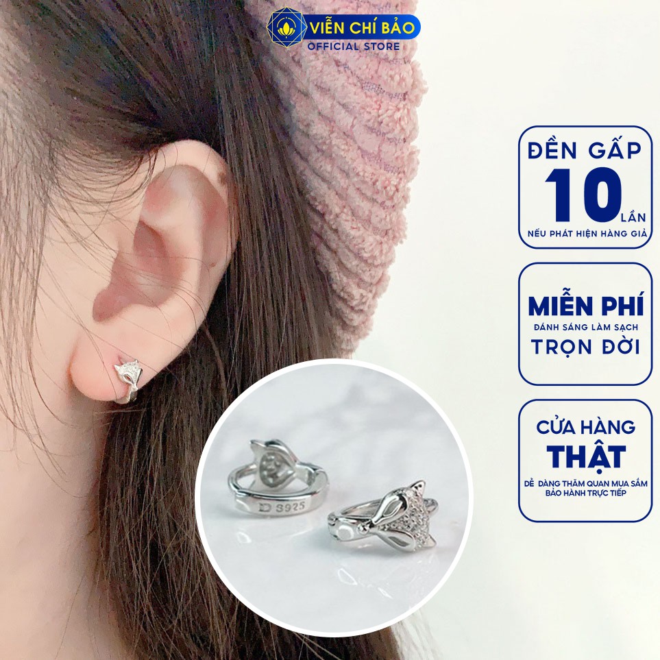 Bông tai bạc nữ Cửu Vỹ Thiên Hồ chất liệu bạc 925 thời trang phụ kiện trang sức nữ Viễn Chí Bảo B400715