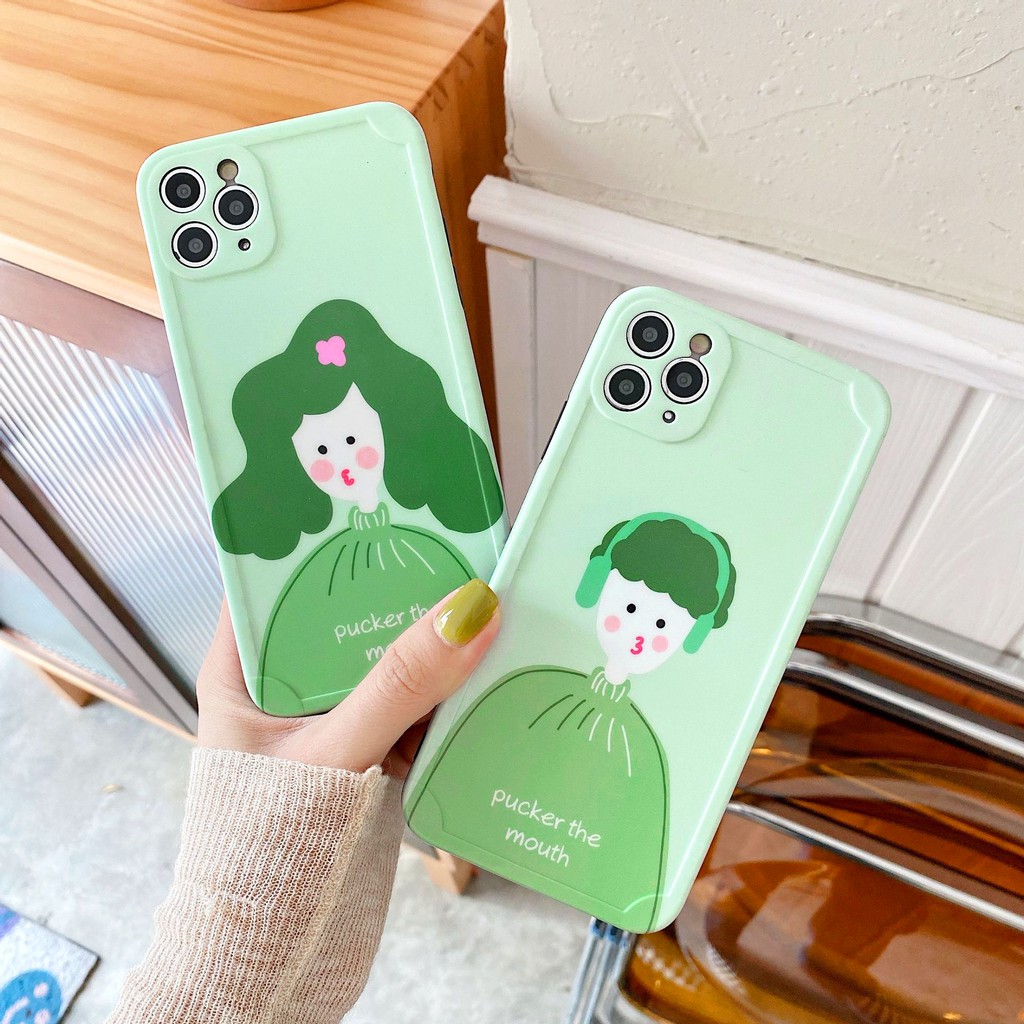 Ốp lưng iphone Trà Xanh IMD dày viền nổi 5/5s/6/6plus/6s/6splus/7/7plus/8/8plus/x/xs/11/12/pro/max/plus/promax | BigBuy360 - bigbuy360.vn