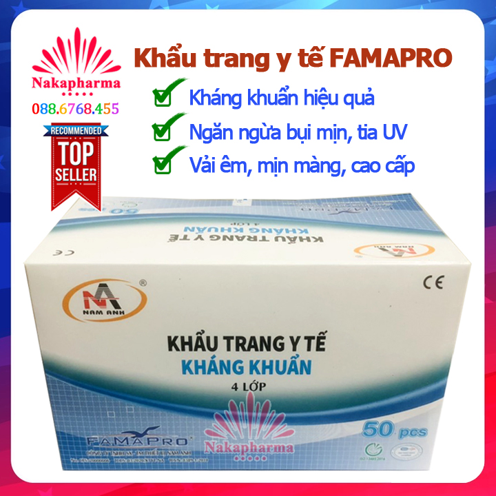 ✅ Khẩu Trang Y Tế Lọc Khuẩn FAMAPRO Nam Anh 4 Lớp Cao Cấp - Đủ màu