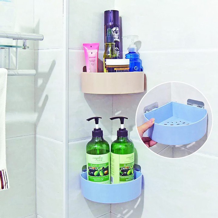 Kệ nhựa đựng đô nhà tắm gắn góc tường hình cánh hoa siêu tiện  (KG04)