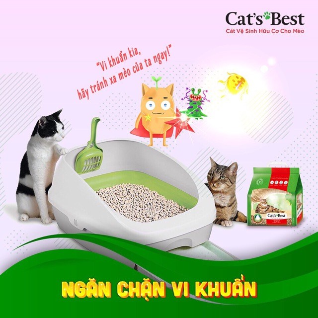 [TẶNG XÚC XÍCH] Cát hữu cơ cho mèo - CAT'S BEST ORIGINAL (10L) - Cát vệ sinh hữu cơ vón cục khử mùi và vi trùng