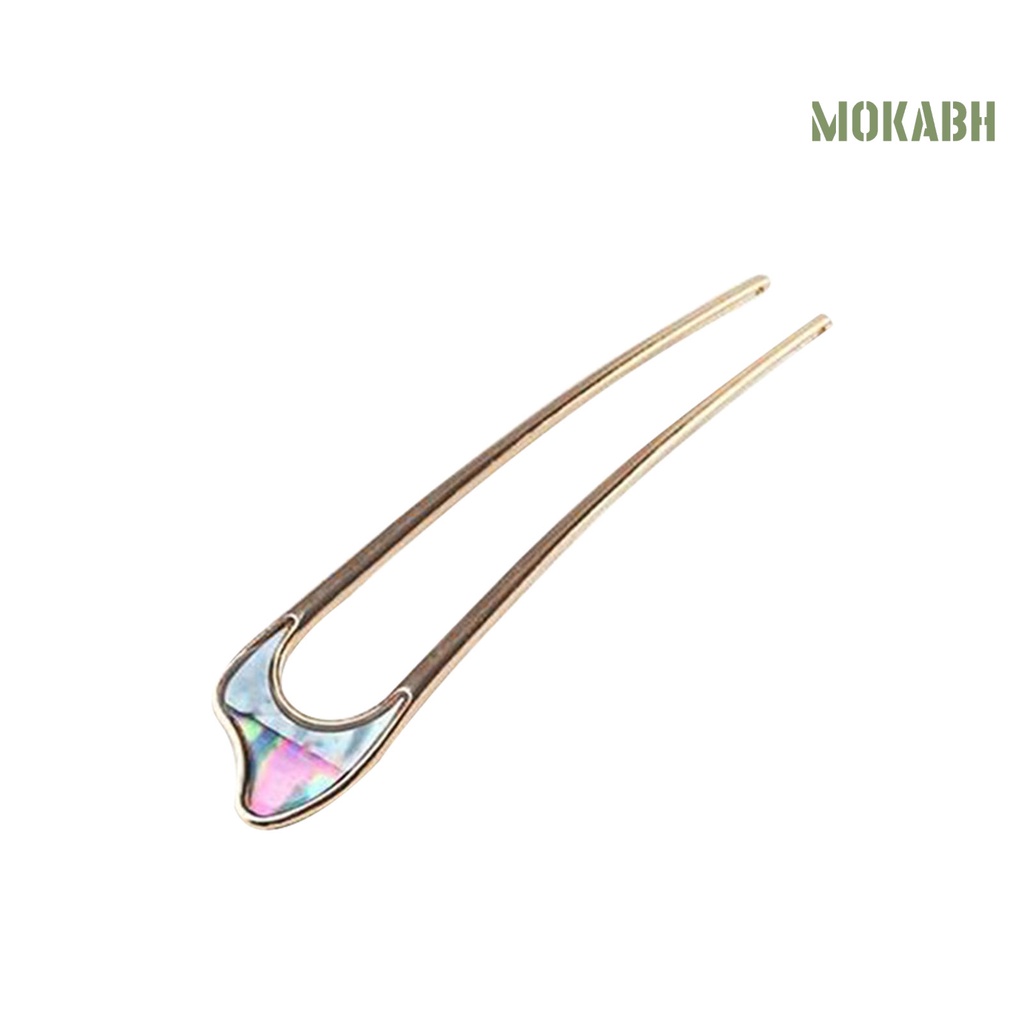 Kẹp Tóc Chữ U Bằng Thép Không Gỉ Màu Trơn Chống Biến Dạng Dành Cho Nữ