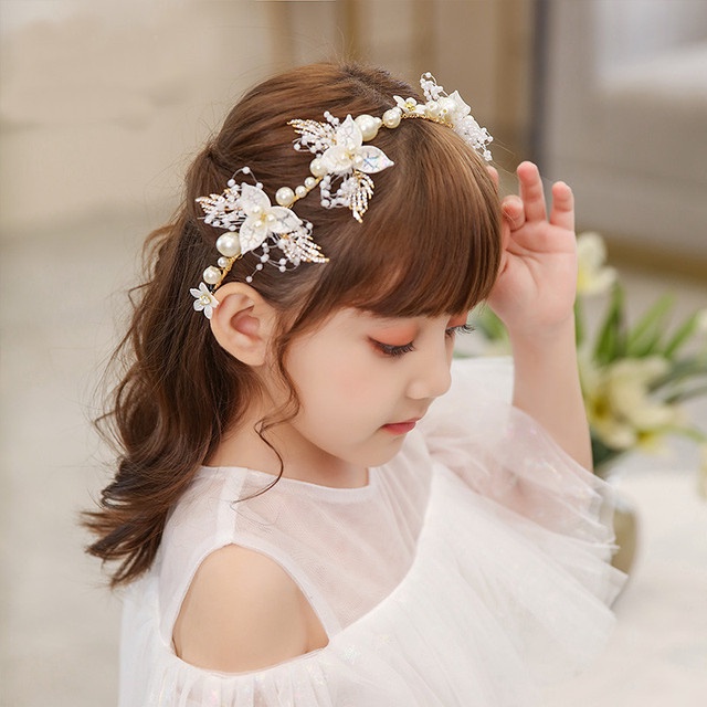 ❤Cài Tóc Hình Hoa Đính Ngọc Trai Giả Màu Vàng / Bạc Thời Trang Cho Nữ