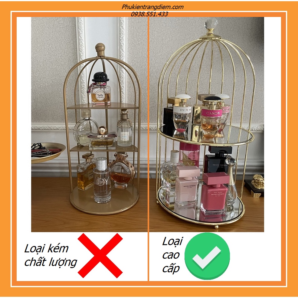 Kệ Lồng Chim Đựng Nước Hoa - Mỹ Phẩm 2 Tầng