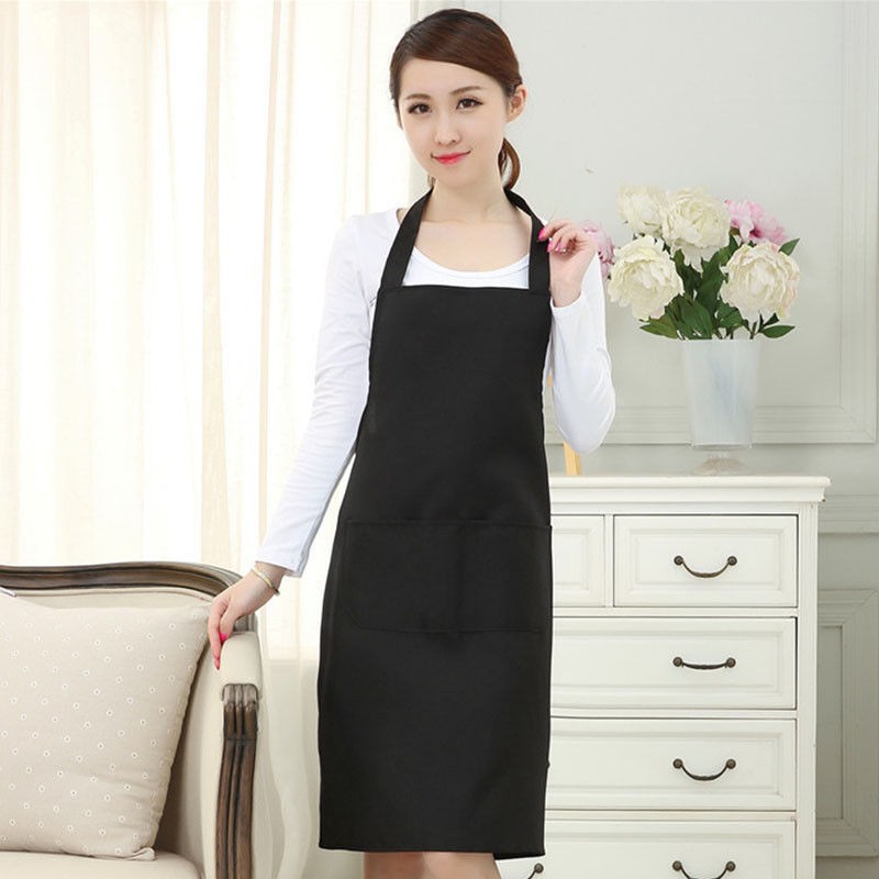 Tạp Dề Nấu Ăn Màu Trơn Tùy Chỉnh Kèm Túi Tiện Dụng Thời Trang Cho Nam Và Nữ